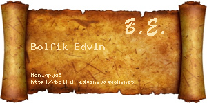 Bolfik Edvin névjegykártya
